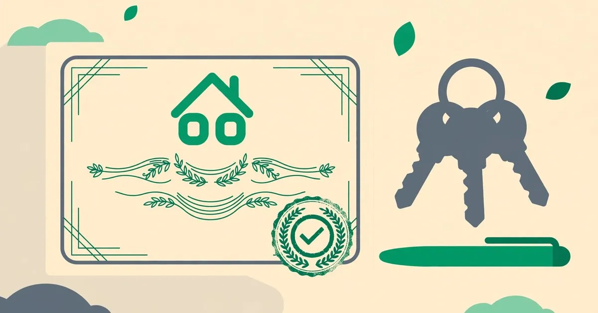 Ilustrasi sertifikat rumah dan dokumen AJB